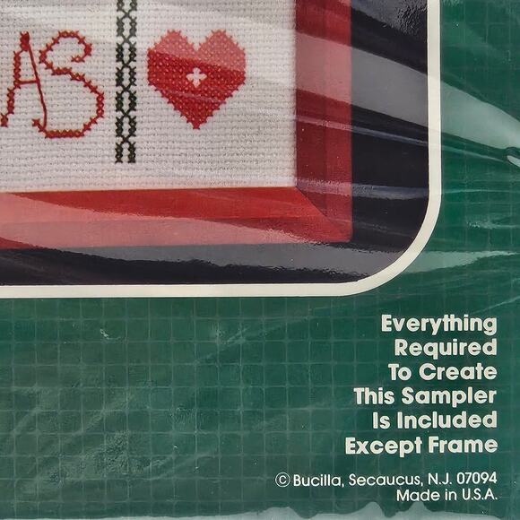 VTG Bucilla Christmas Heirloom Counted Cross-Stitch Sampler Kit Sleigh Ride Samp - Picture 7 of 7